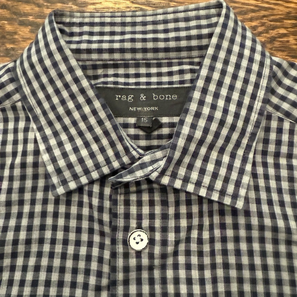 Rag & Bone black-and-white gingham shirt M